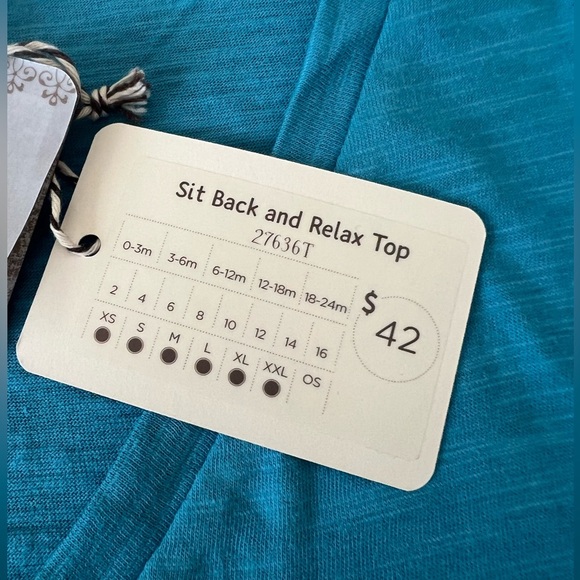 MATILDA JANE WOMEN’S TOP. SIZE XL. TURQUOISE TONES  RUFFLE STYLE SHORT SLEEVES - Picture 7 of 9